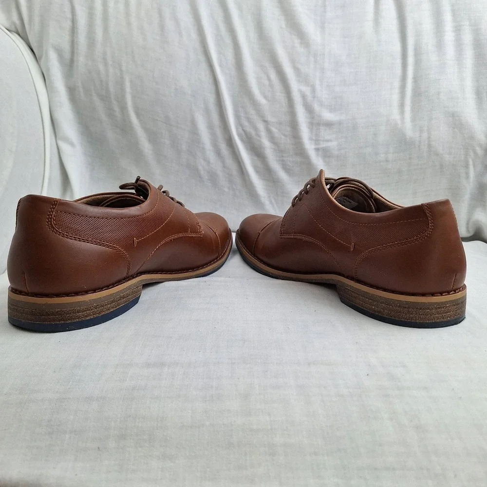 Shoes Synthetic Leather Freeman Brown 10.5W Cap Toe Oxford Layton Mens F220088